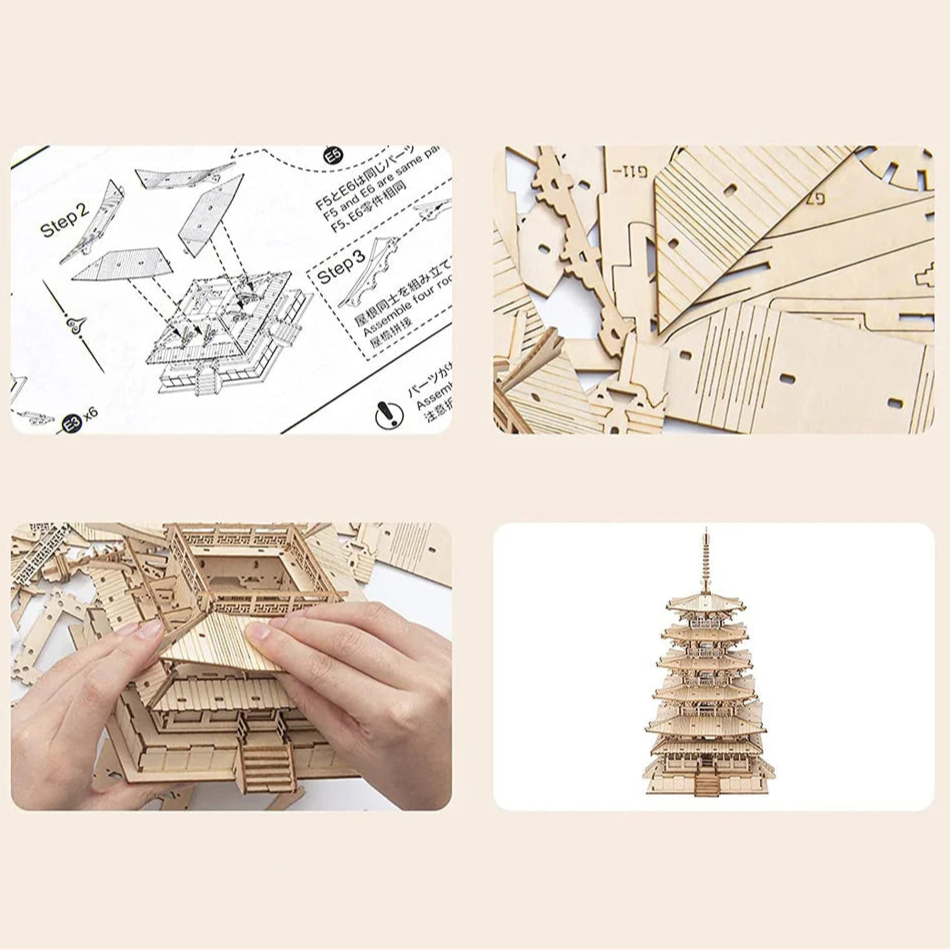 Puzzle 3D Pagode en Bois
