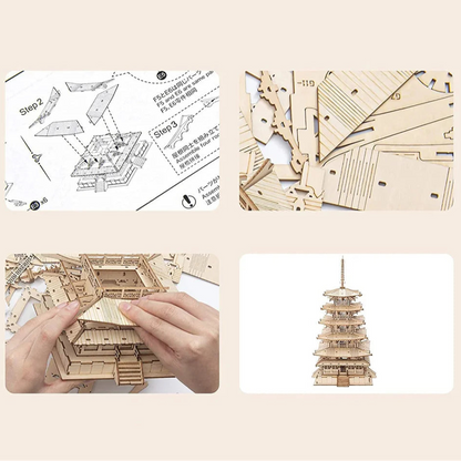 Puzzle 3D Pagode en Bois