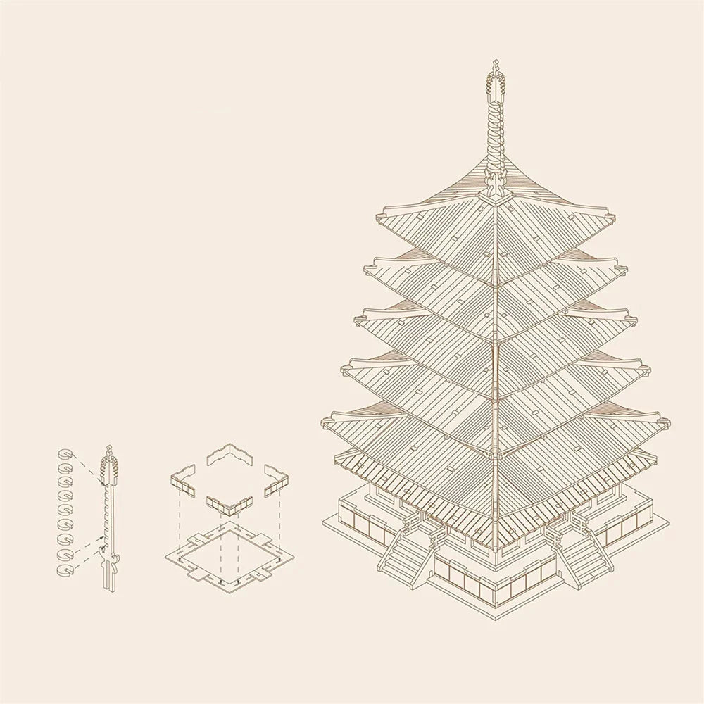 Puzzle 3D Pagode en Bois