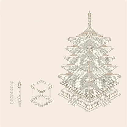 Puzzle 3D Pagode en Bois