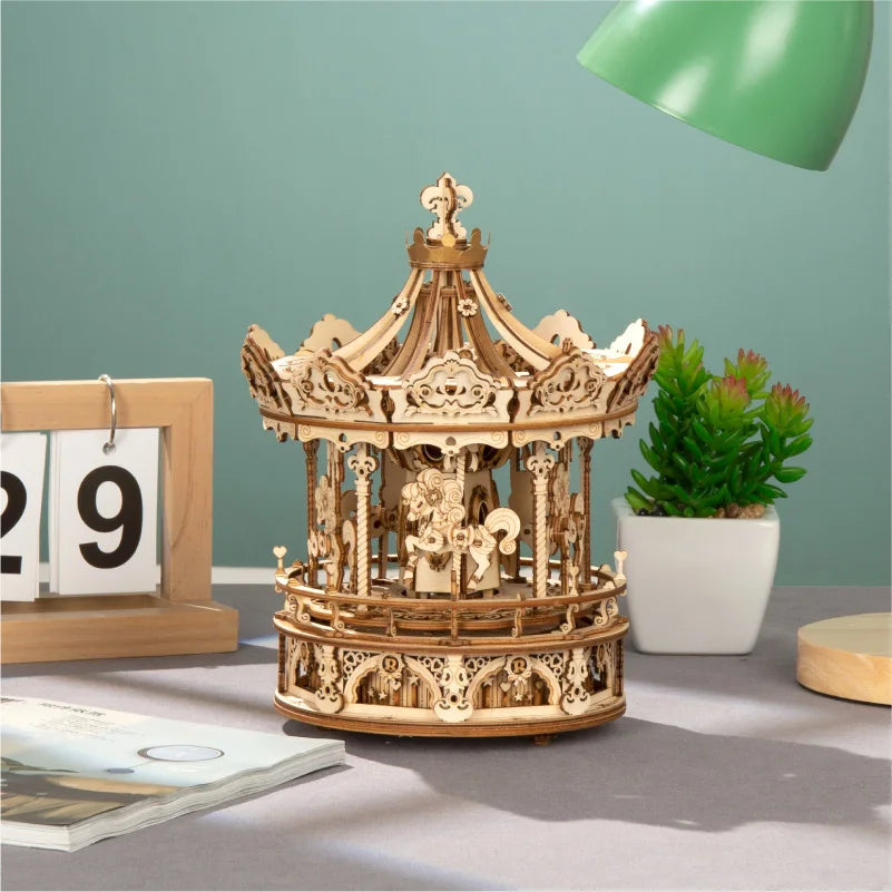 Puzzle 3D Carrousel | Manège Enfant | Boîte à Musique