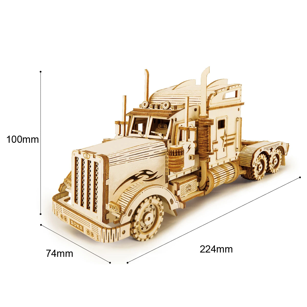 Puzzle 3D Camion Poids Lourd Américain | Kit Modélisme Bois
