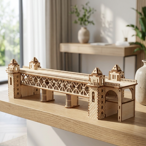 Puzzle 3D Bois Pont Japonais Sakura – Maquette Architecture Modélisme DIY