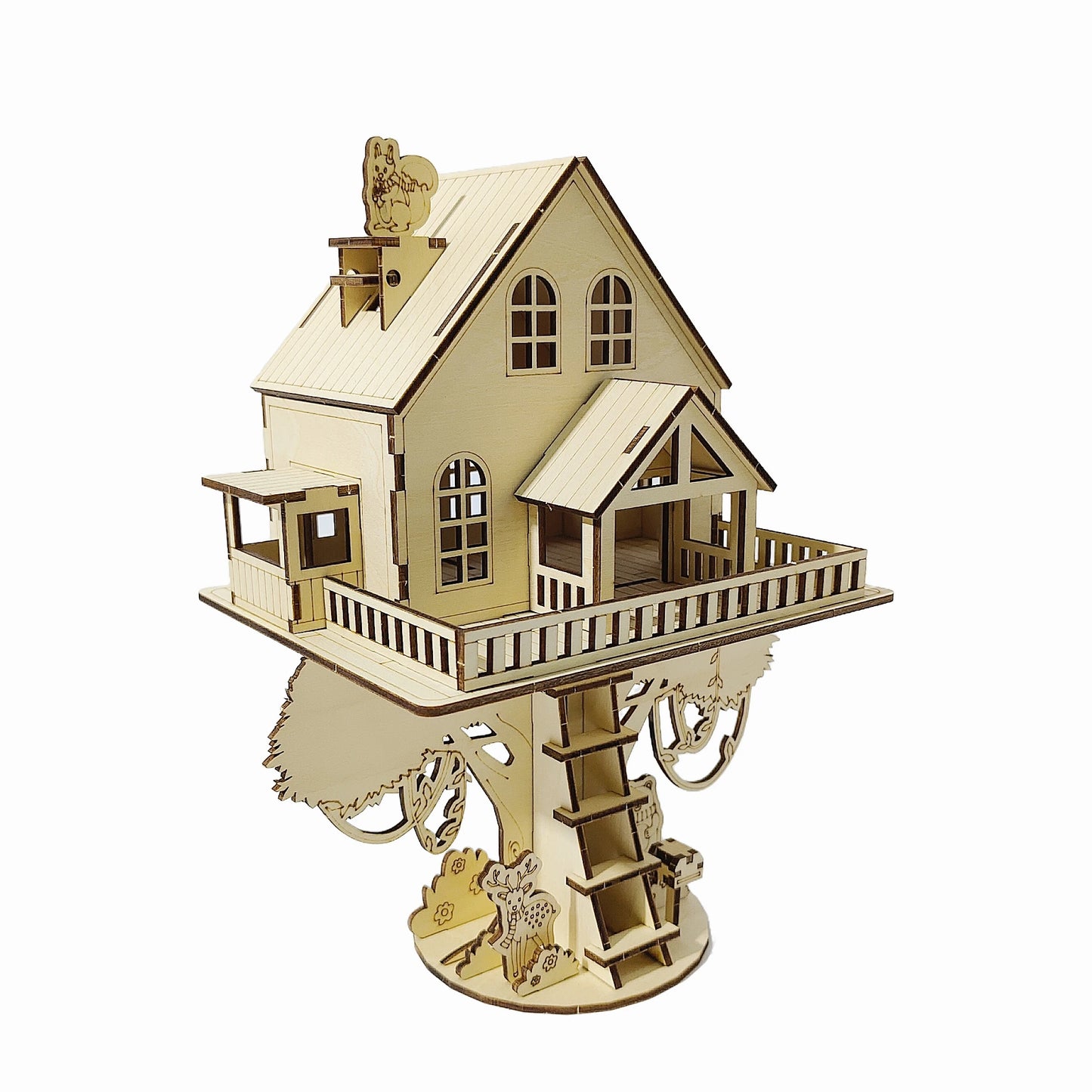 Puzzle 3D Bois Cabane dans les Arbres – Maquette Architecture Modélisme DIY