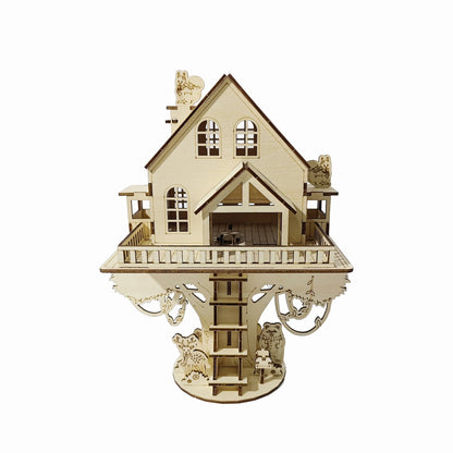Puzzle 3D Bois Cabane dans les Arbres – Maquette Architecture Modélisme DIY