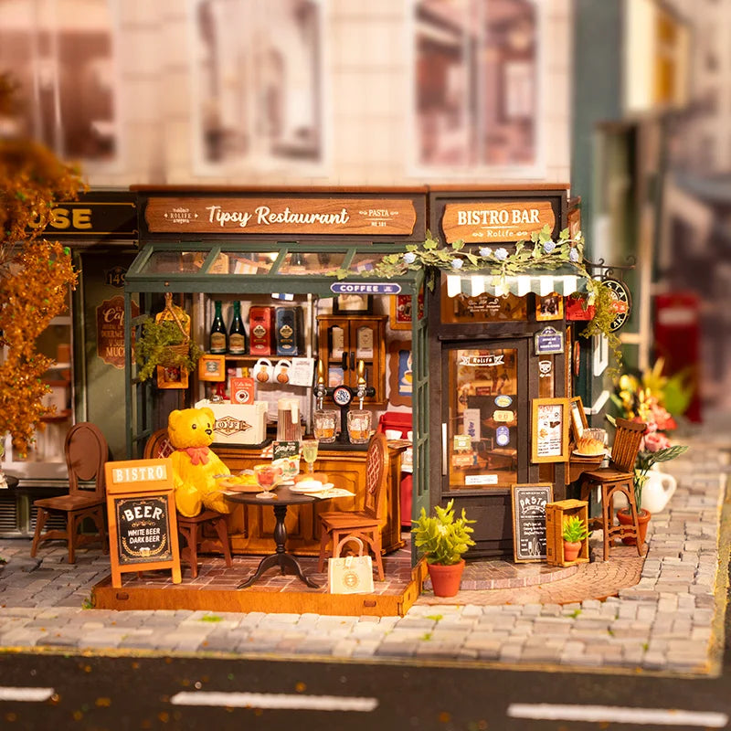 3D Puzzle en Bois Bistro Miniature | Maison DIY