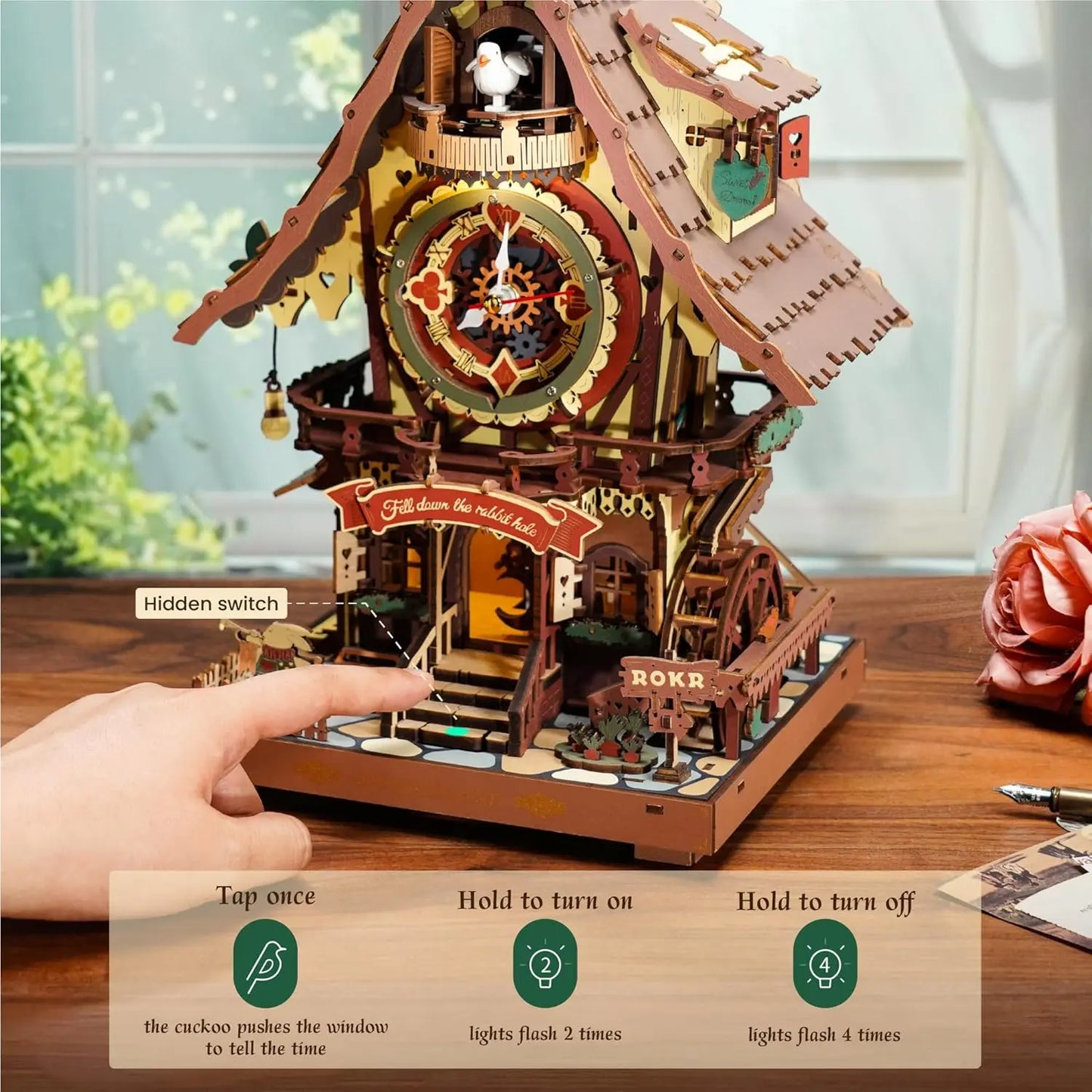 Puzzle 3D Maison Horloge en Bois