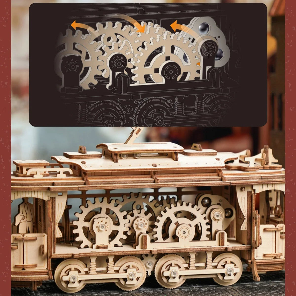 Puzzle 3D en Bois | Tramway Lisbonne | Kit Modélisme