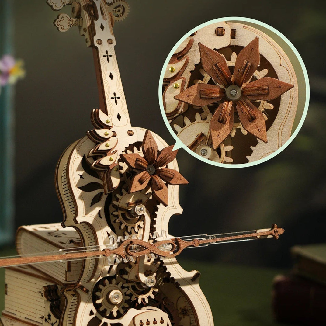 Violon Mécanique en Bois 3D | Puzzle à Engrenages