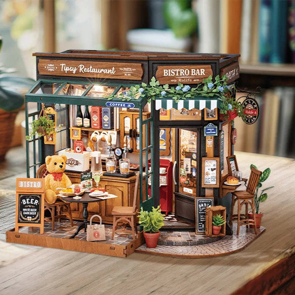 3D Puzzle en Bois Bistro Miniature | Maison DIY