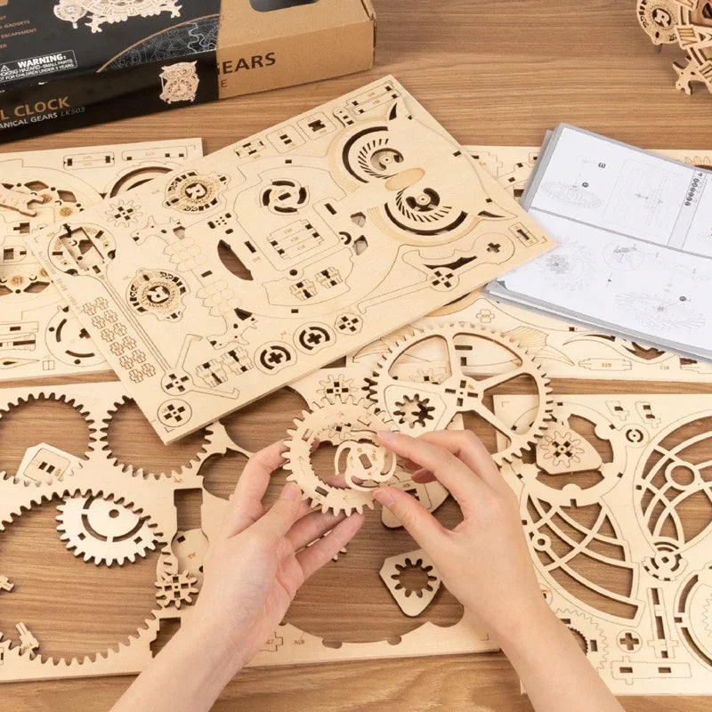 Puzzle 3D - Hibou en bois