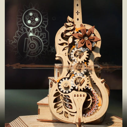 Violon Mécanique en Bois 3D | Puzzle à Engrenages