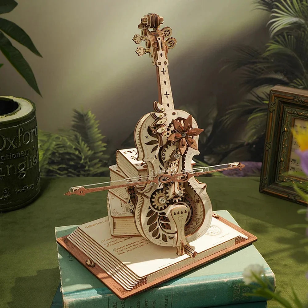 Violon Mécanique en Bois 3D | Puzzle à Engrenages