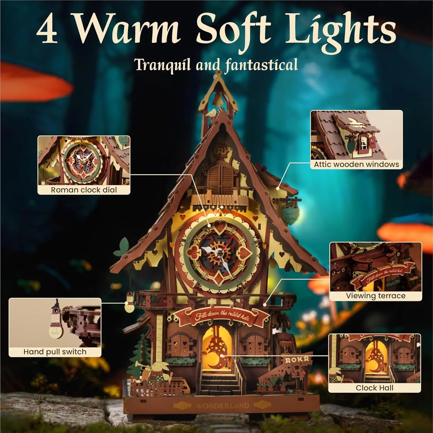 Puzzle 3D Maison Horloge en Bois
