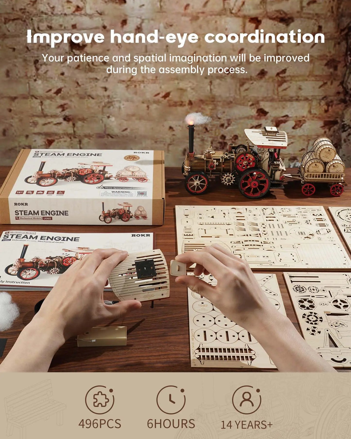 Puzzle 3D Tracteur | Kit Modélisme | Activité DIY