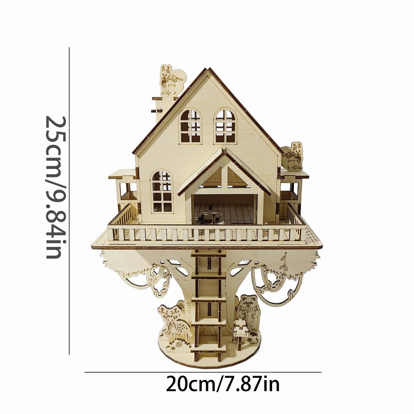 Puzzle 3D Bois Cabane dans les Arbres – Maquette Architecture Modélisme DIY