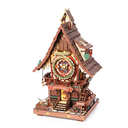 Puzzle 3D Maison Horloge en Bois