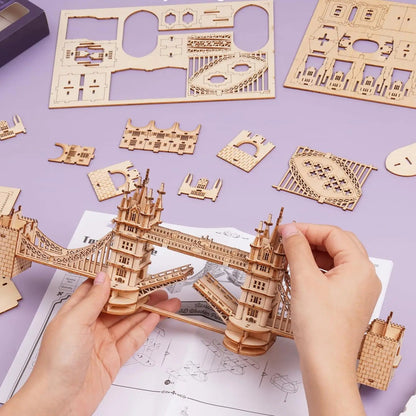Puzzle 3D Tower Bridge - Maquette Bois à Assembler | DIY