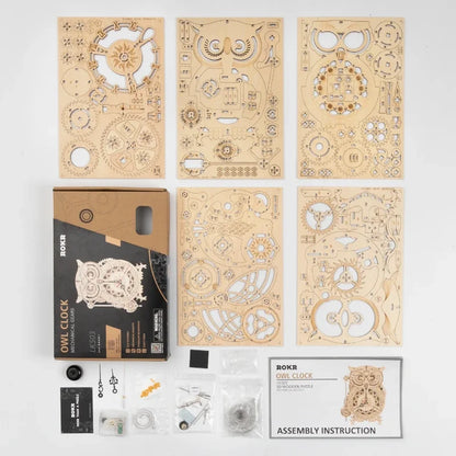 Puzzle 3D - Hibou en bois