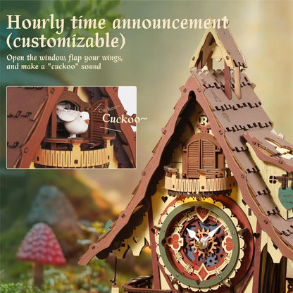 Puzzle 3D Maison Horloge en Bois