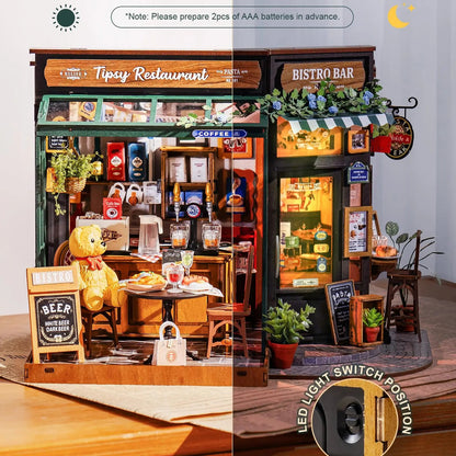 3D Puzzle en Bois Bistro Miniature | Maison DIY