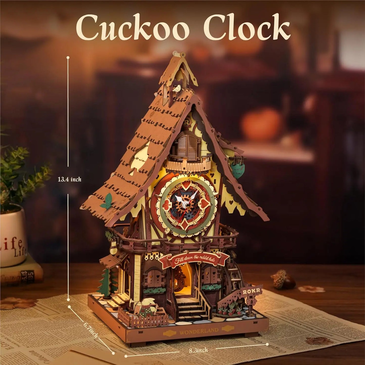 Puzzle 3D Maison Horloge en Bois