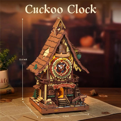 Puzzle 3D Maison Horloge en Bois