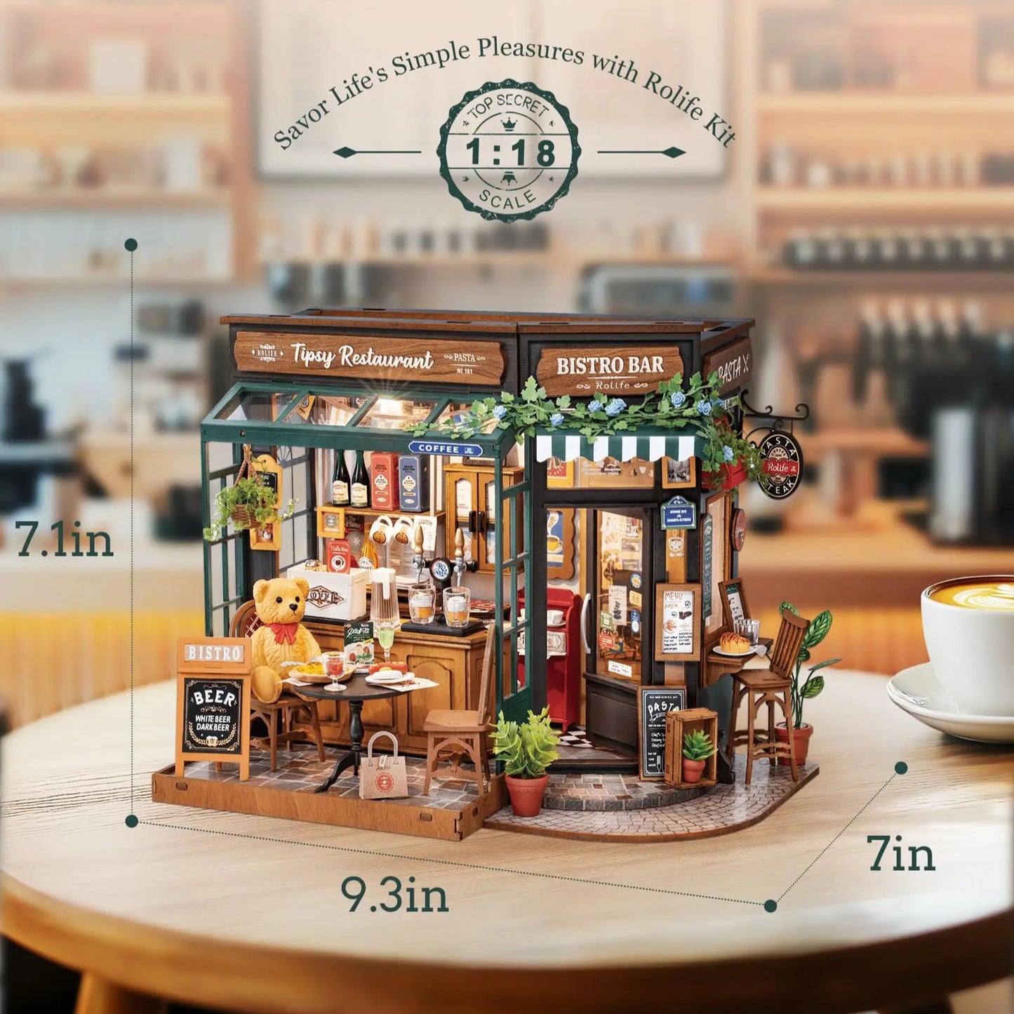 3D Puzzle en Bois Bistro Miniature | Maison DIY