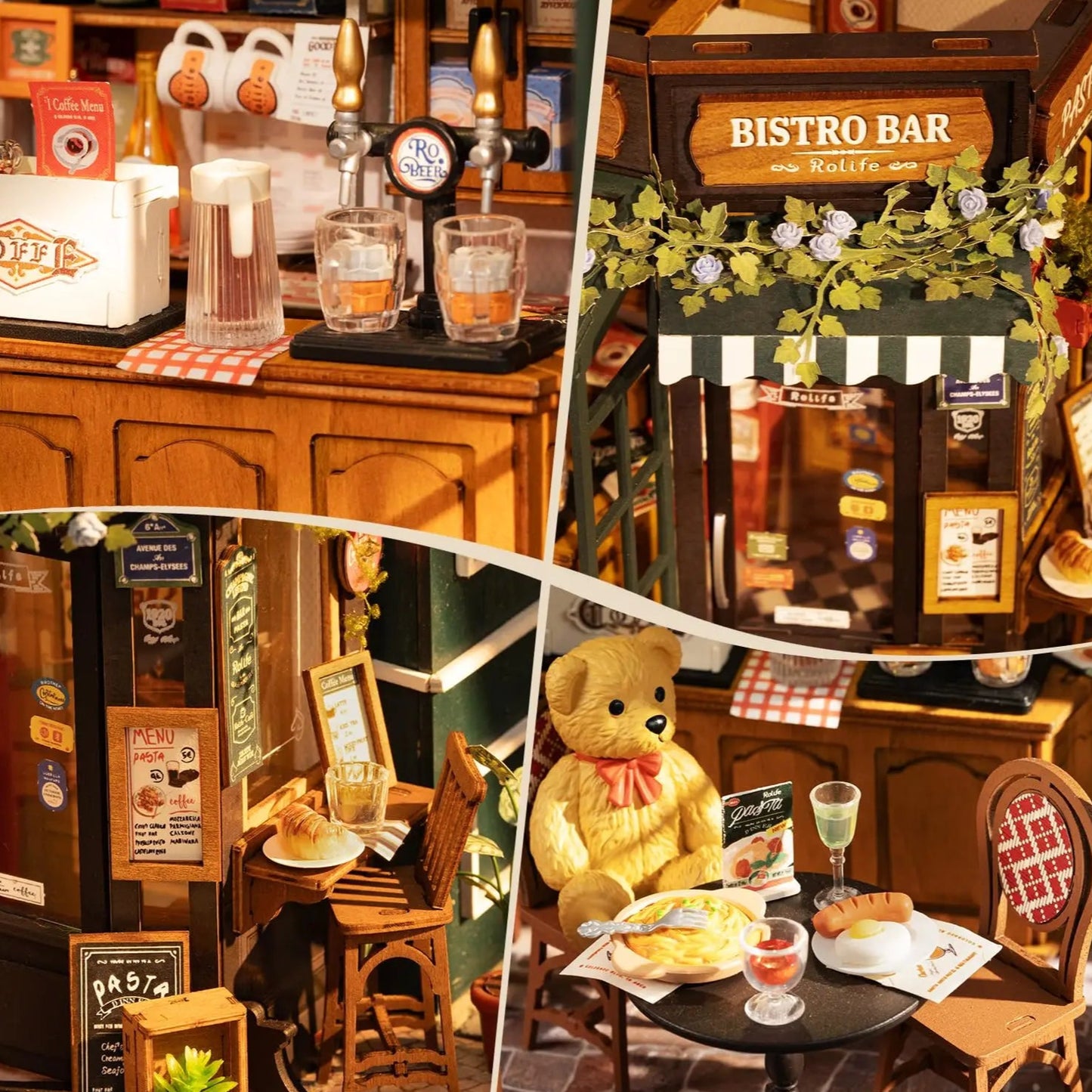 3D Puzzle en Bois Bistro Miniature | Maison DIY