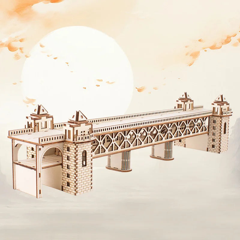 Puzzle 3D Bois Pont Japonais Sakura – Maquette Architecture Modélisme DIY