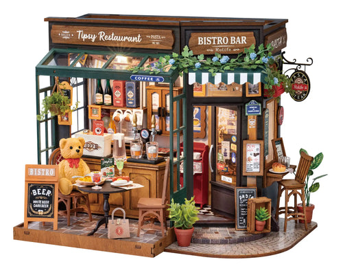 3D Puzzle en Bois Bistro Miniature | Maison DIY