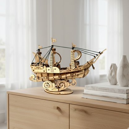 Puzzle 3D Bois Voilier Rétro - Maquette Navale Modélisme