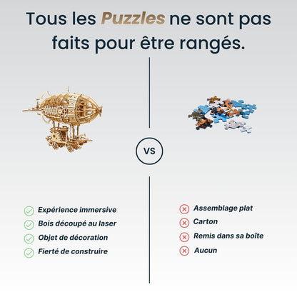 Puzzle 3D Bois Dirigeable Vintage – Maquette Modélisme Industriel DIY